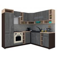 Bucatarie de Colt COSSY NEW DR. 200-230, Wenge / Decor K352